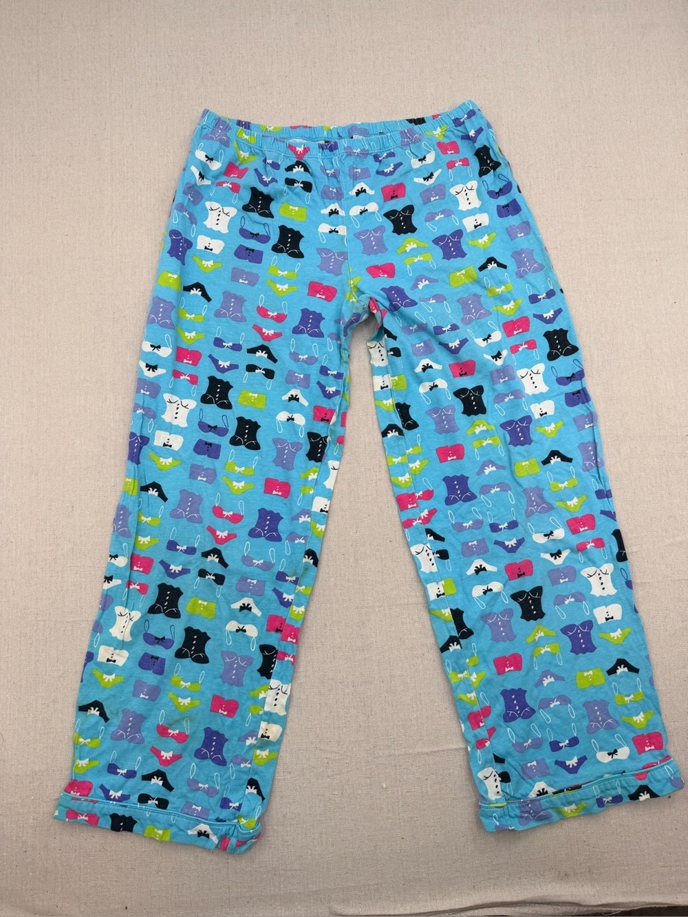 Blue Pajama Pants with Playful Animal Prints